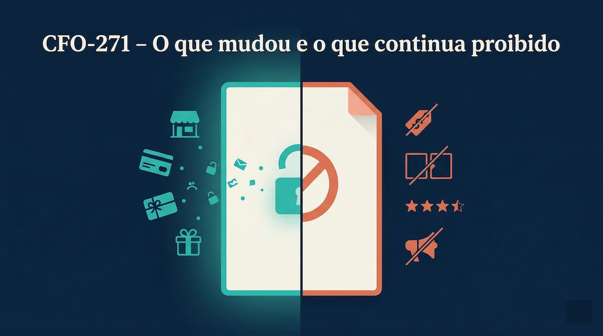 Capa do artigo: Resolução CFO-271/2025: o que mudou e o que continua proibido