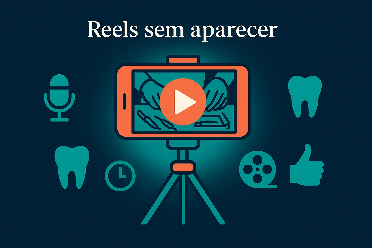 Capa do artigo: Reels sem aparecer: 8 formatos para dentista em 2026