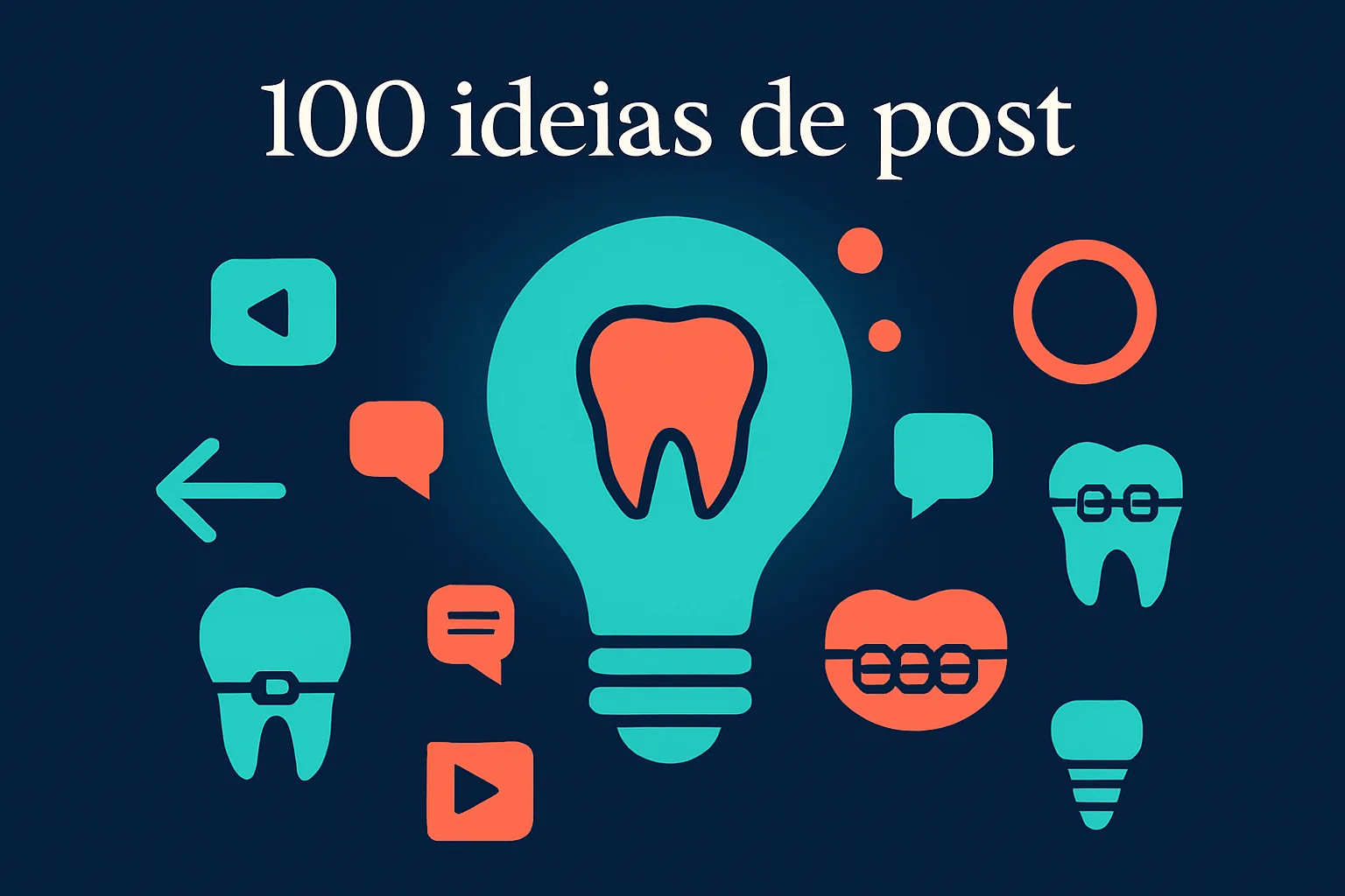 Capa do artigo: 100 ideias de post para dentista, por especialidade